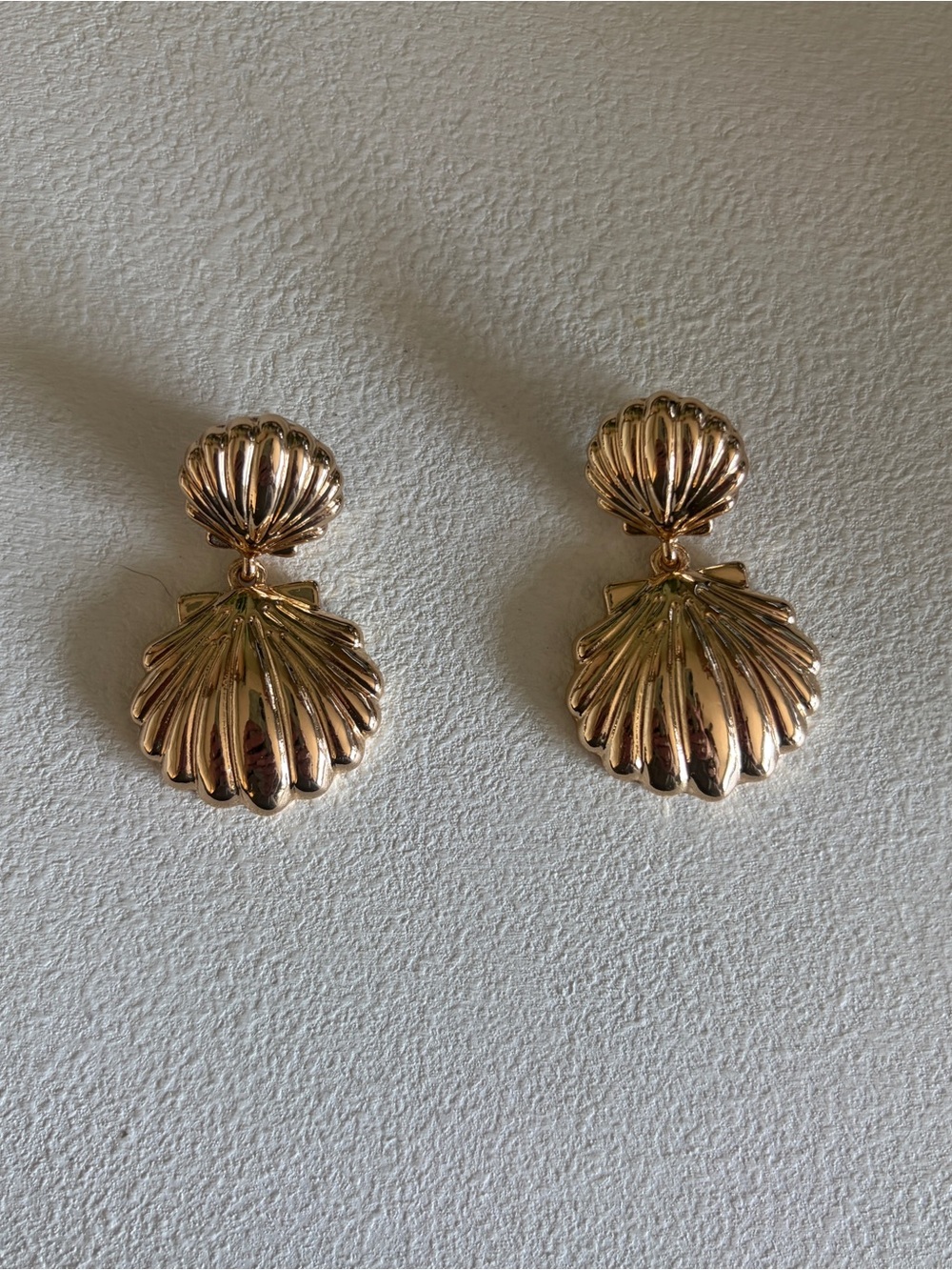 Gold Shell Drop Earrings